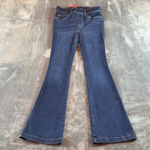 Spanx Flare Jeans Womens XS Petite Dark Wash Denim Pull On High Rise